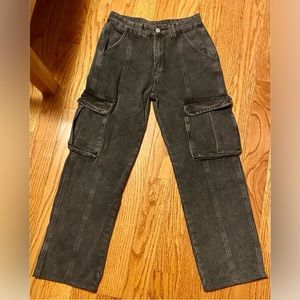 Grey Cargo Jeans Unisex Small